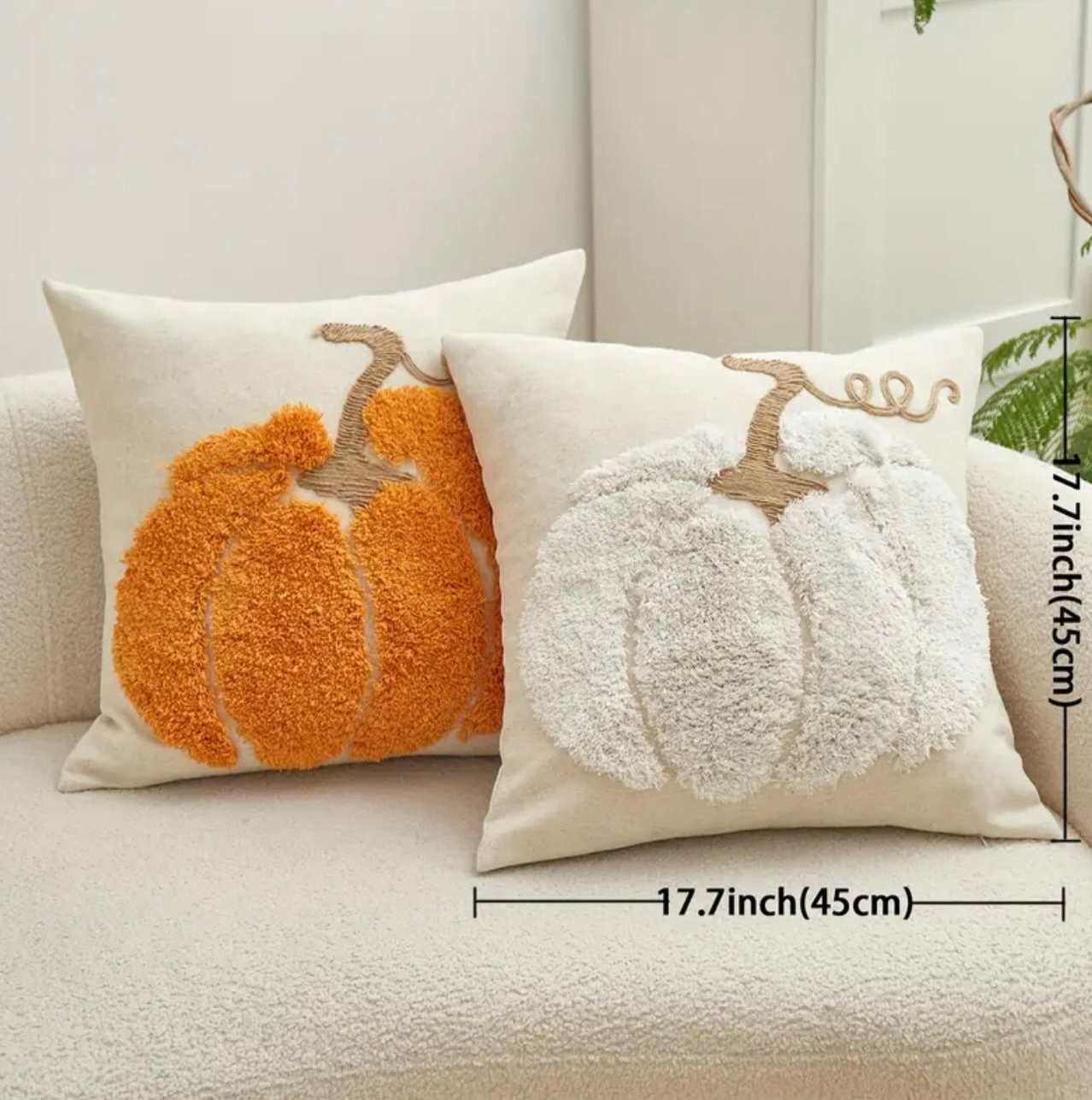 WOVEN PUMPKIN PILLOW CASE 1PC