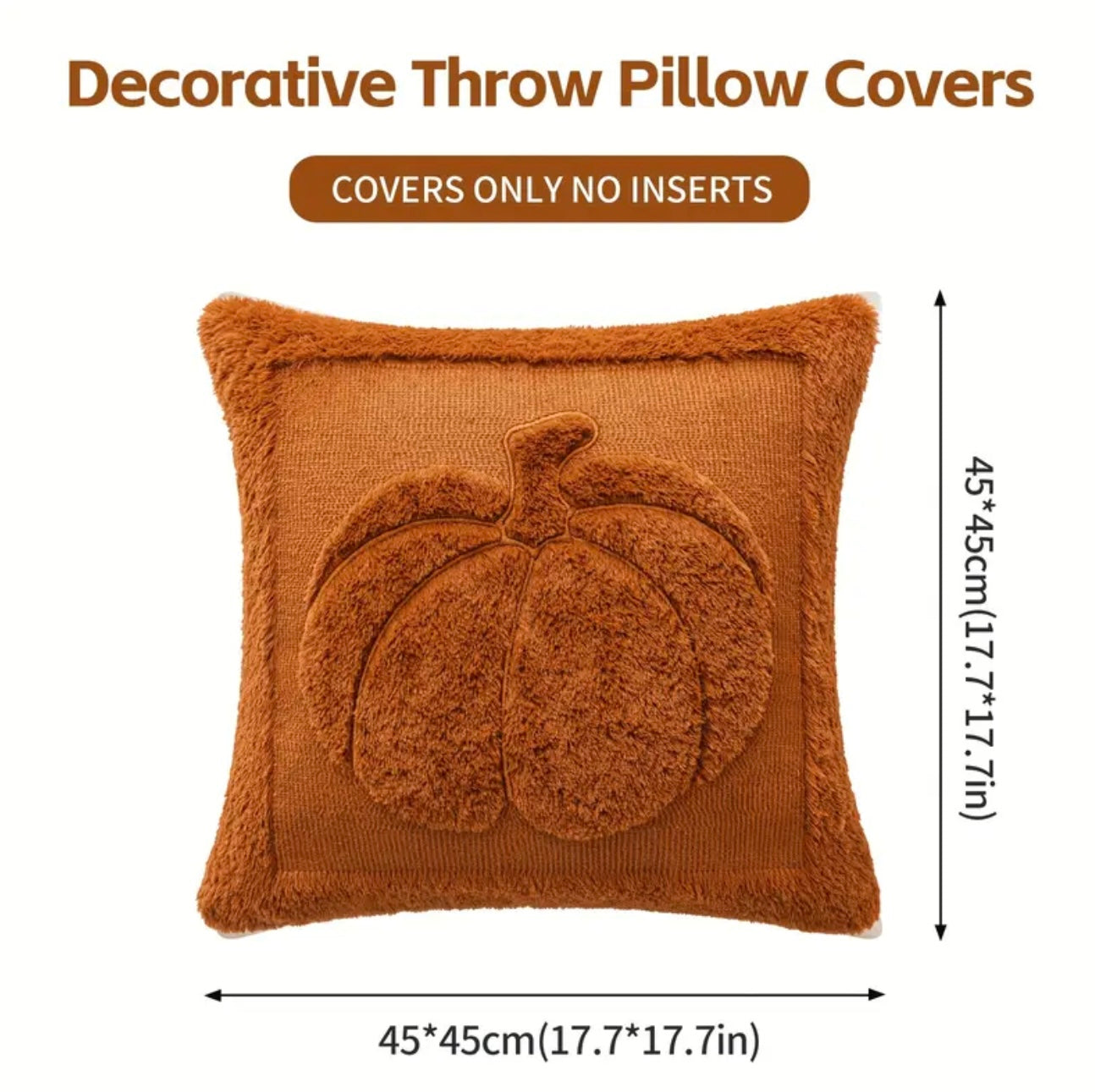 PUMPKIN EMBROIDERED PILLOW CASES 2PCS