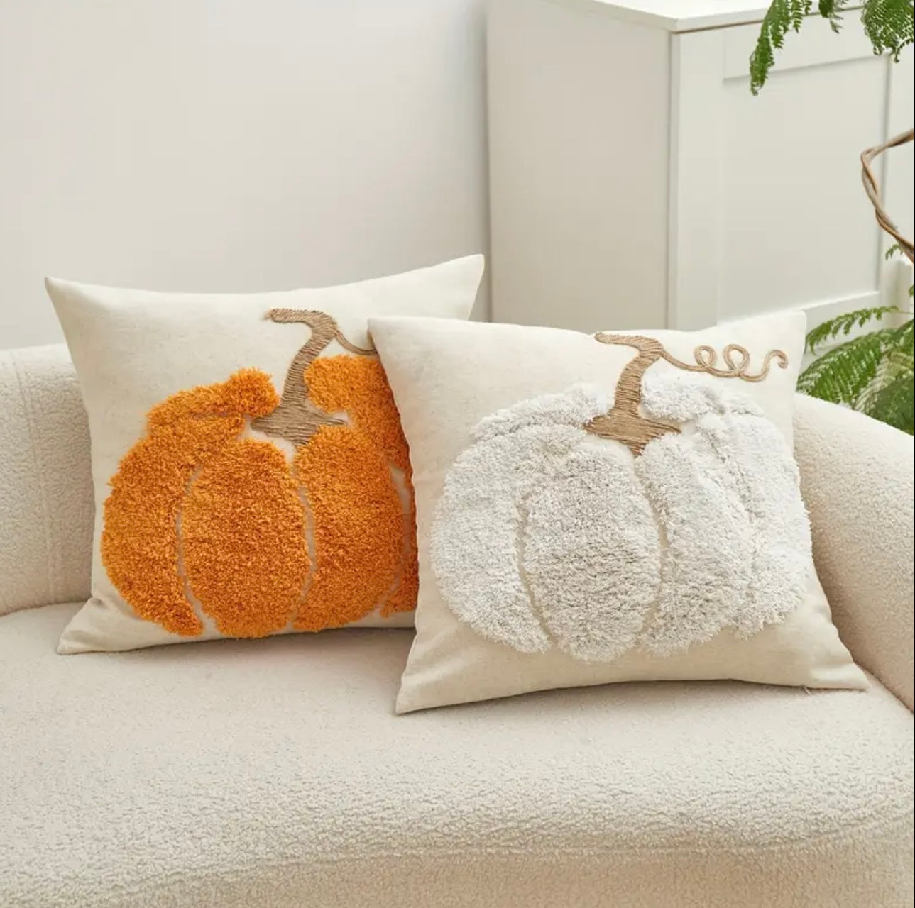 WOVEN PUMPKIN PILLOW CASE 1PC