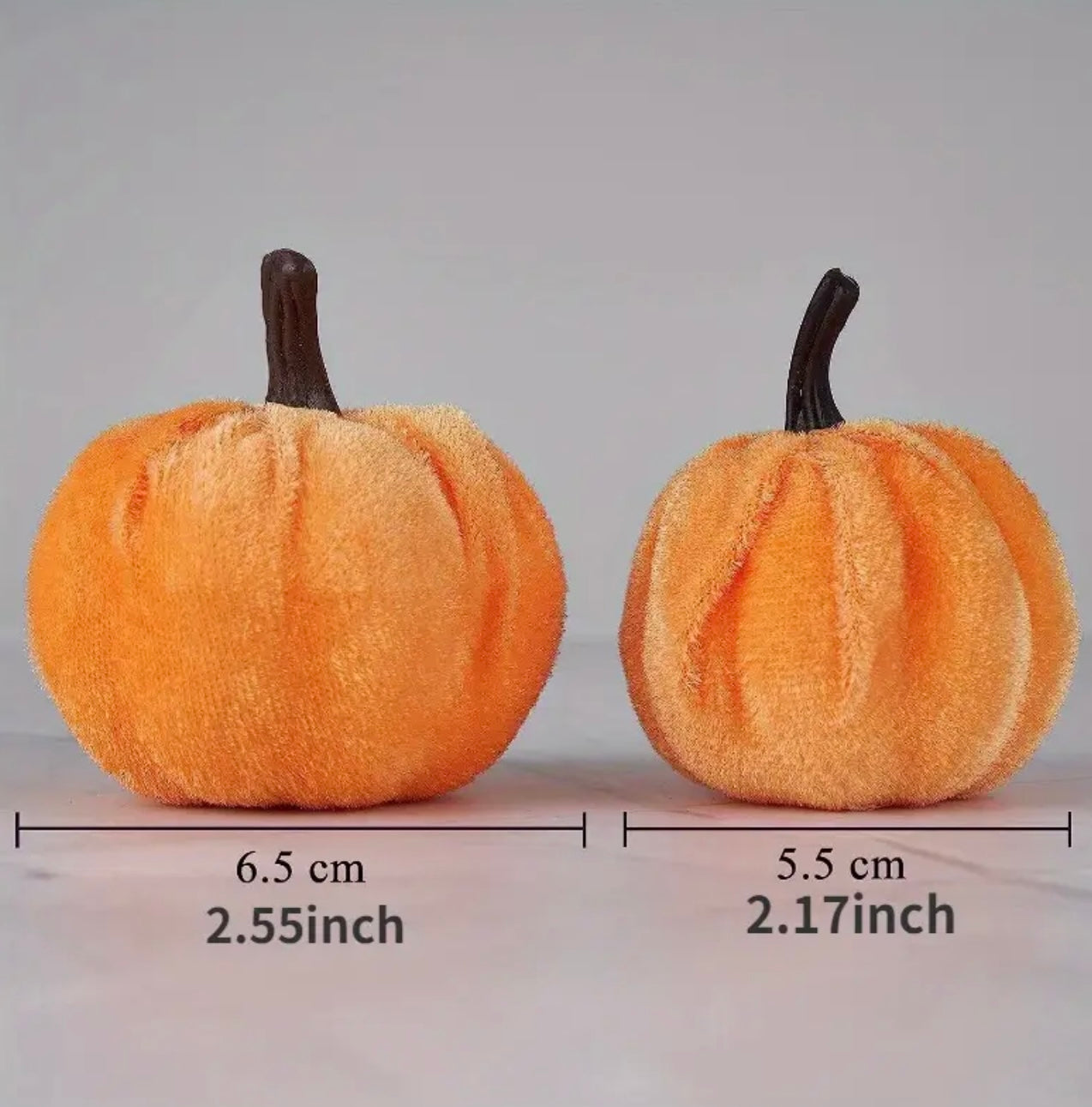 FAUX VELVET PUMPKINS (6PS)