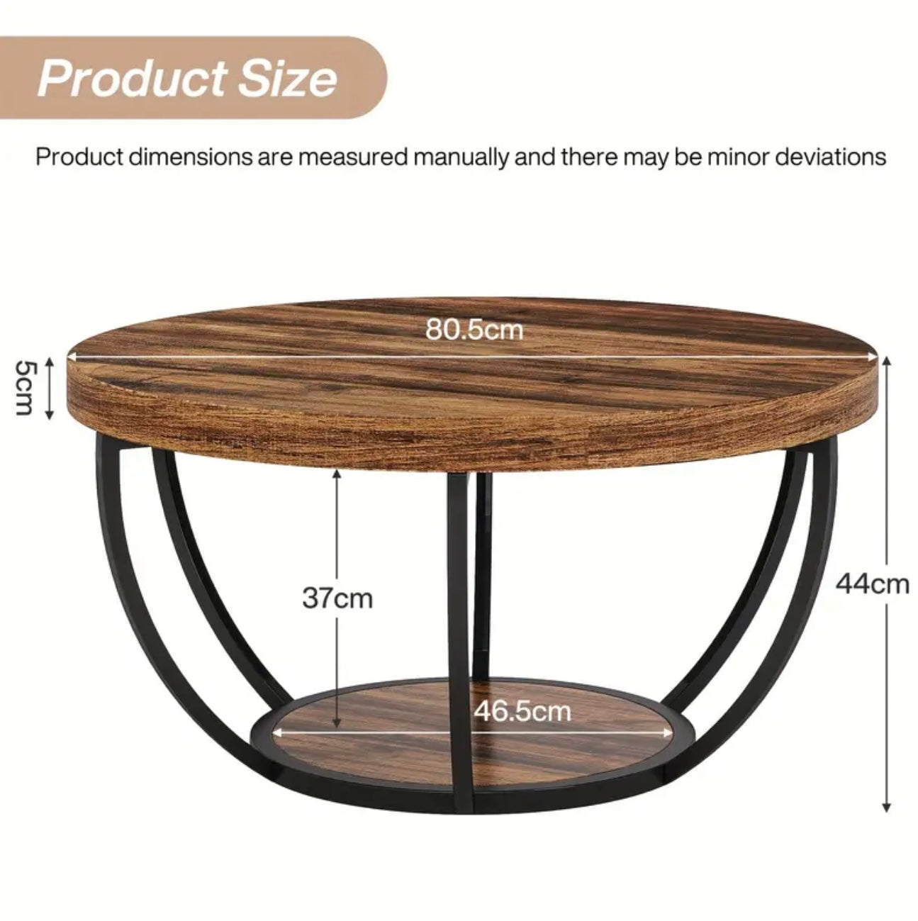 RUSTIC ROUND COFFEE TABLE