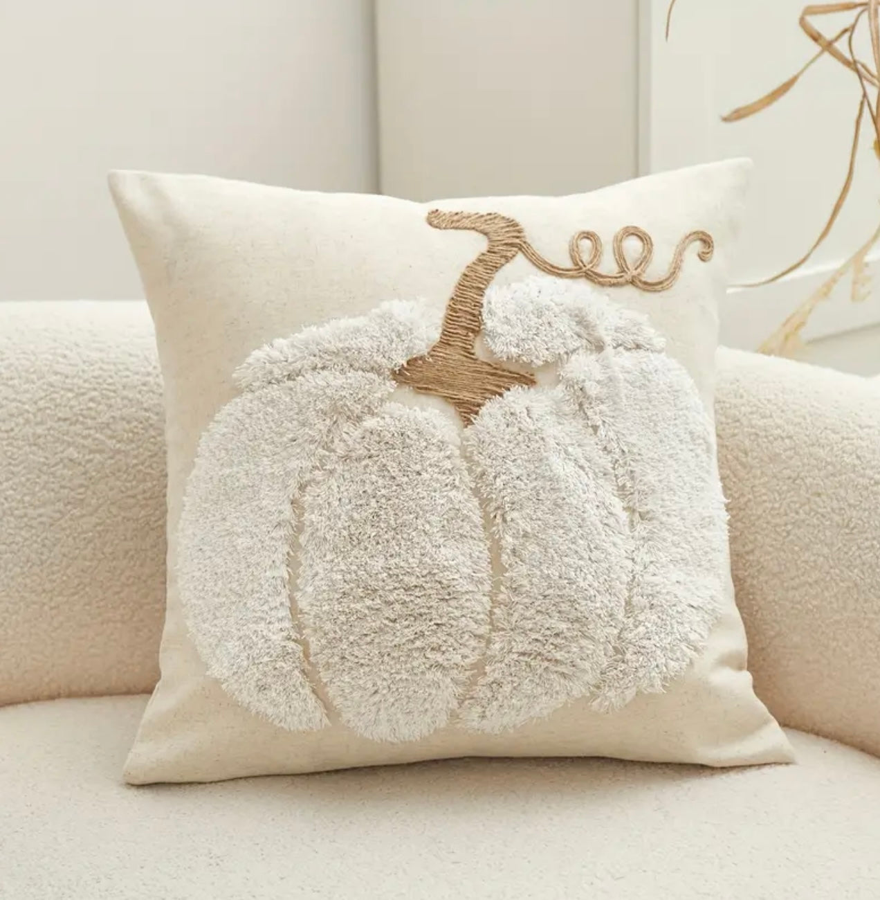 WOVEN PUMPKIN PILLOW CASE 1PC
