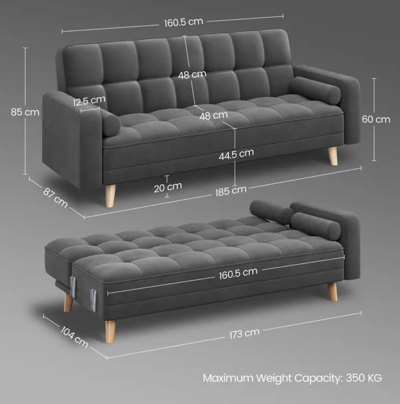 VELVET SOFA BED