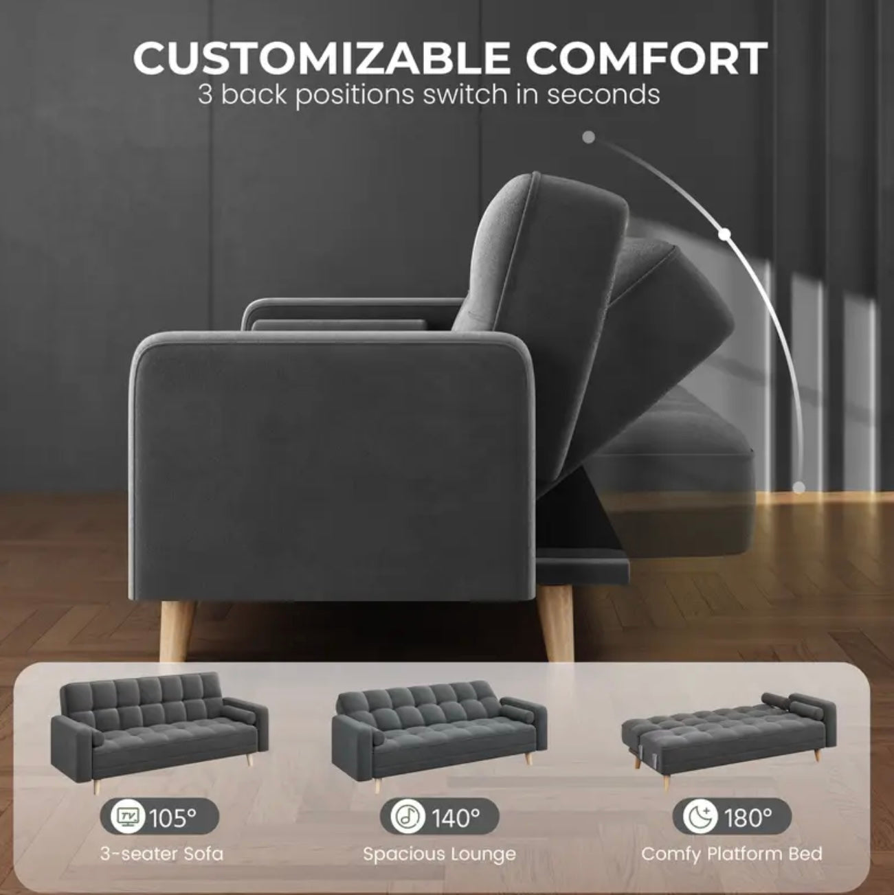VELVET SOFA BED