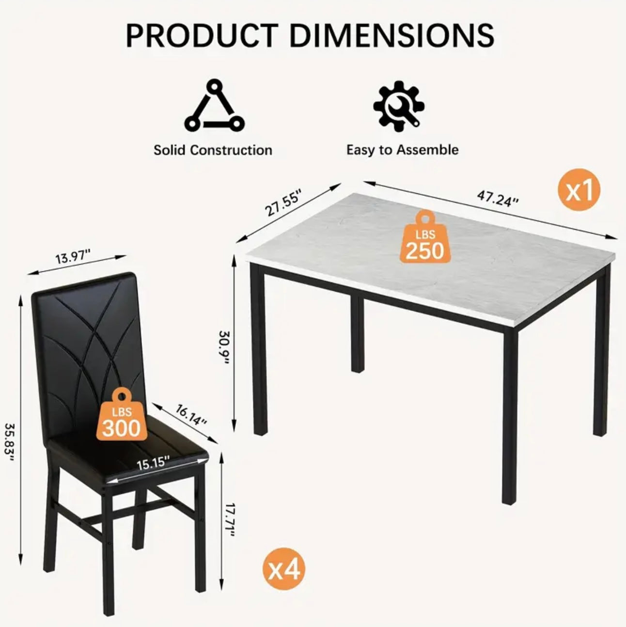DINING ROOM SET 5PCS