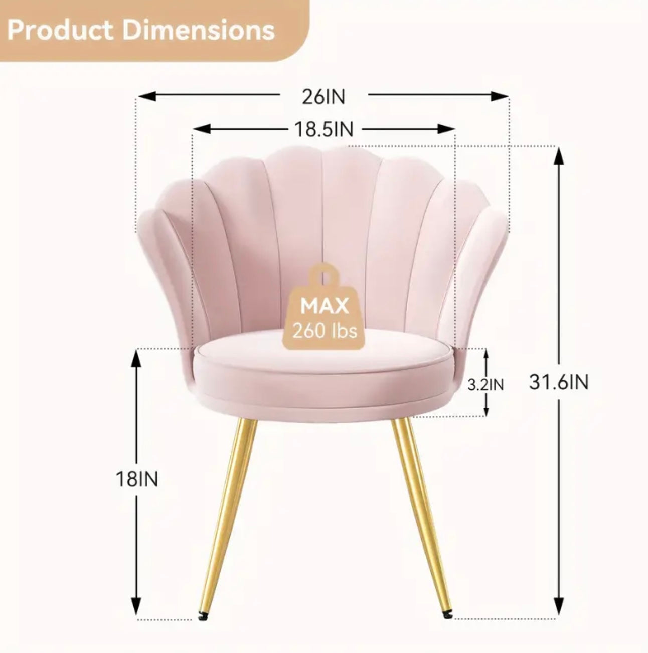 VELVET VANITY CHAIR